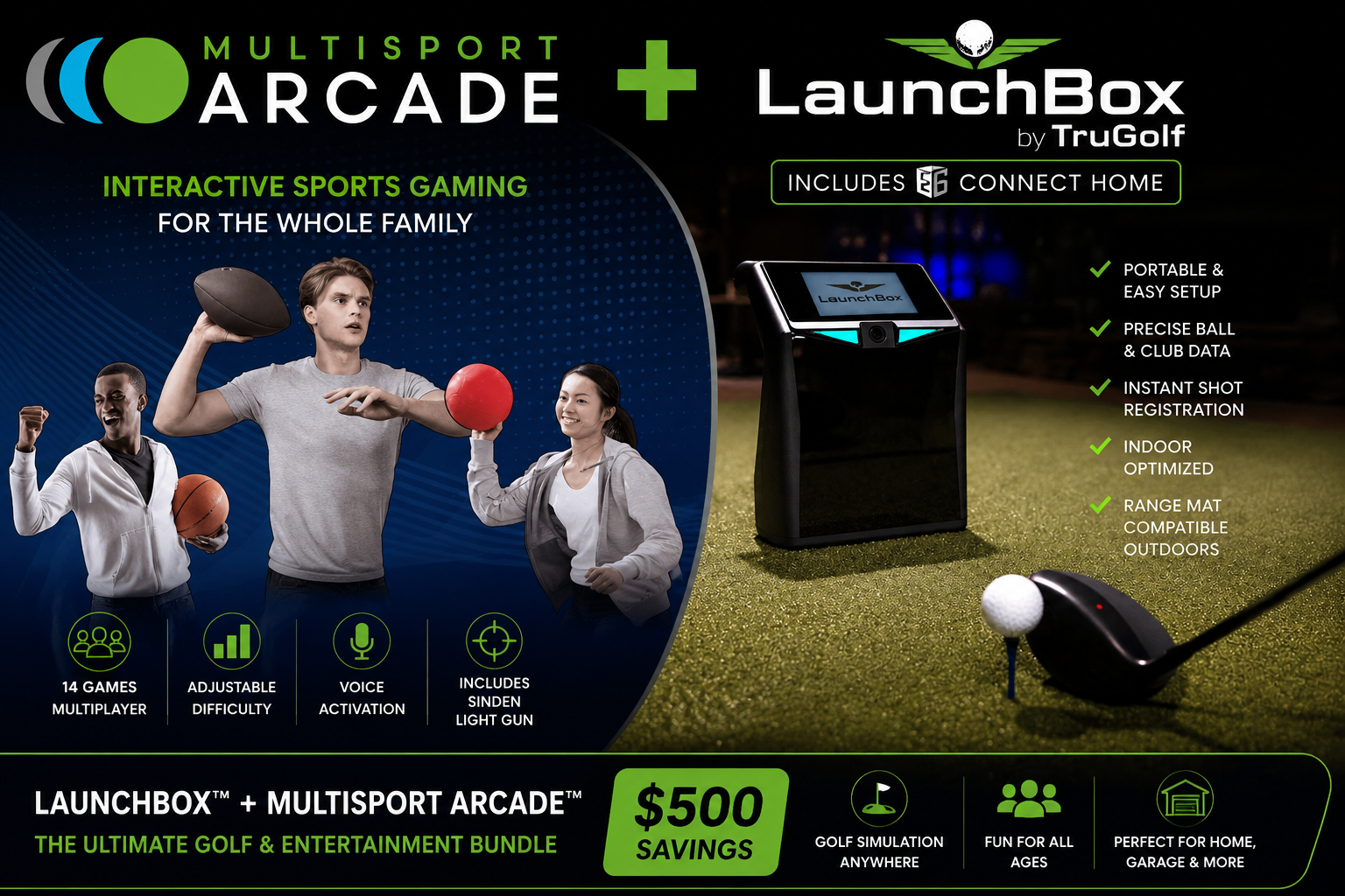 LAUNCHBOX™ + MULTISPORT ARCADE™ BUNDLE by TruGolf
